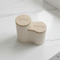 Boîte à cotons et cotons-tiges cannelée
